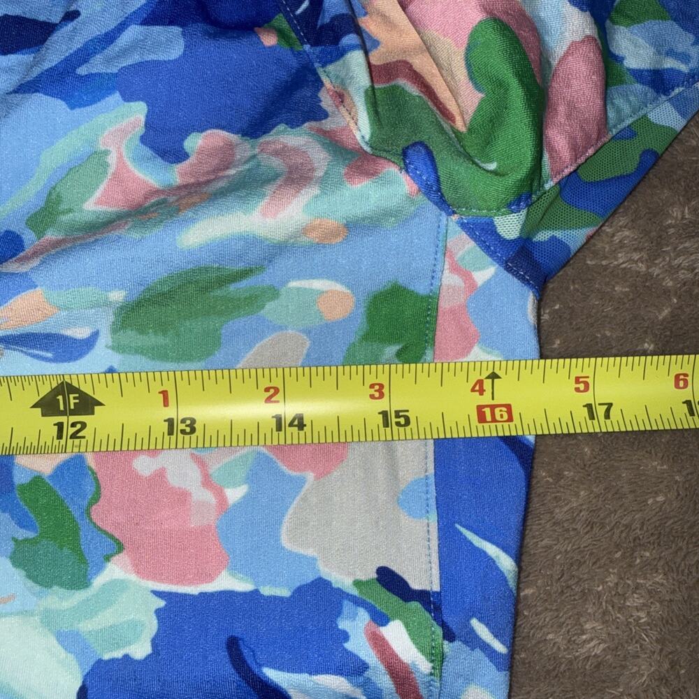 NEW Walter Hagen Womens P11 UPF 50+ Quarter Zip Blue Gouache Floral S - Picture 4 of 6